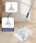 Heavy Duty 59-Inch Mop Handle Pole, Universal Metal Replacement for various mop heads on wood floor
