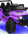 Purple Kids Ride On Car Truck 12V Battery Powered Electric Vehicle With 2.4G Remote Control, 3 Fast Speeds, LED Headlights