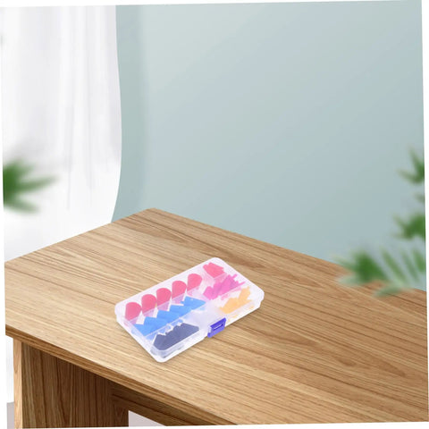Gleavi 35 Piece Silicone Tapered Plugs Kit Seals Tubes Perfect For Spray Painting, Anodizing, And Powder Coating To Keep Debris Out During Industrial Jobs. Clear case with assorted silicone tapered plugs on a wooden table