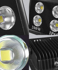 Heavy Duty Rechargeable Led Floodlight Waterproof Ip66 Outdoor Projection Lamp Super Bright 300 Watt, 200W model showing lens and housing details.