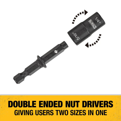 Double Ended Nut Driver Set Built For Impact Drivers And Wrenches Two Piece Kit With Detachable Design And Industrial Strength Magnetic Nut Retention For Easy Cleanup And Quick No Fuss Fastener Swaps