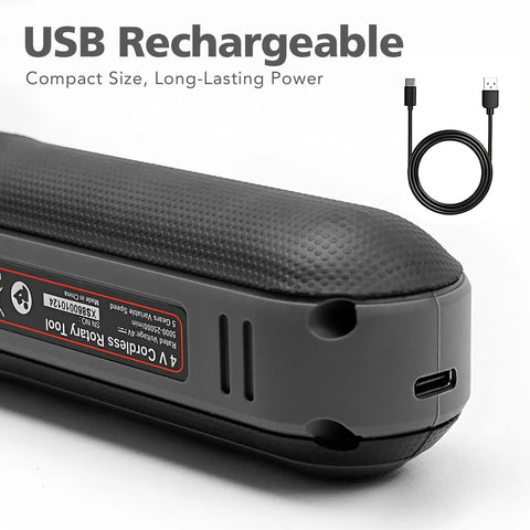 Ready To Rock 101 Piece Mini Cordless Rotary Tool Kit Featuring 4V High Torque Motor With Five Speed Settings And Hard Shell Case for USB charging.