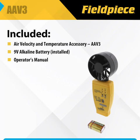 Air Velocity And Temperature Test Head For HVAC Diagnostics With Real Time And Average Readings, Quick CFM Estimation, Anemometer