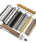 Assorted colors of silent door closer with adjustable speed stainless steel self closing hinge soft close technology heavy duty gray finish.