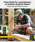 Man using Self Leveling Green Cross Line Laser Level Box 1G For Picture Hanging Tile Decoration And DIY Construction