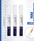 Image of Three Piece No Clean Soldering Pen Rosin Solder Pen For Electronics Tabbing Wiring Liquid Solder For PCB Board Maintenance And Welding Pro Grade Tools 5.6 Inch Length Grab And Go Soldering Kit, showing three 5.6 inch soldering pens with blue and white design and precise tip.