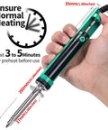 Hand holding Desoldering Soldering Iron Kit With Solder Sucker Pump Auto Temperature Regulation Shorter Handle 1.0mm Nozzle
