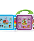 Totally Awesome Interactive Kids Learning Book Featuring Turtle Tiger And Monkey Pals With Touch To Speak Tech For Mastering Over 100 Words And Early Ed Skills Made Dead Simple For Toddlers open showing animal illustrations and bilingual words.