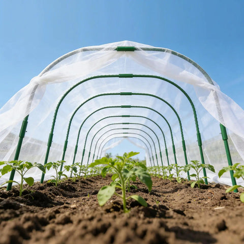 Must Have Garden Netting Kit For Raised Beds With Ultra Fine Mesh 8x20 Feet Includes Five Sets Of Garden Hoops And Clips Row Cover Netting For Greenhouse Protection Of Vegetables Fruits And Flowers