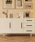 10 Pack Matte Black Cabinet Handles 7.8 Inch Pulls For Kitchen Cabinets And Drawers, 5 Inch Center Hole, installed on modern white sideboard