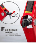 Close-up of Heavy Duty Steel Scissor Lift Jack 1.5 Ton Car Kit showing flexible handle design for easy rotation.