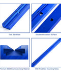 Premium Dope T Tracks For Woodworking Heavy Duty 6063 Aluminum 48 Inch Blue Set features fine sandblasted and anodized surface.