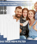 Family with 4 Pack C545 Replacement HEPA Filters for Winix C545 Air Purifier, True HEPA Filter S, Part 1712-0096-00