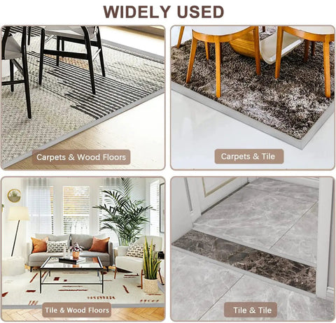 Use of 10Ft Floor Transition Strip Self Adhesive Carpet Edging Trim For Thresholds Under 5 Mm Gray Easy Peel in different settings