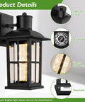 Crystal Bubble Glass Outdoor Wall Lanterns 2 Pack, Cool Modern Waterproof Sconces featuring durable aluminum frame and bubble crystal