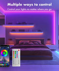 Bedroom with Neon Rope Lights RGB LED Strip Kit 130ft Waterproof IP67 With Bluetooth App Control Music Sync 44 Key Remote DIY Room Decor.