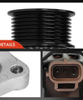 Close-up details of Alternator For Ford Super Duty F Series 2011-2016 6.7L V8 12V 150A With 8 Groove Pulley Clockwise