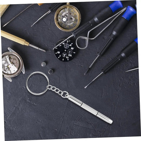 Glasses Repair Kit Full Set With Screws Nose Pads Eyeglass Screwdriver And Ear Grips, tools on black surface