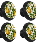Snazzy Pear Shaped Cabinet Knobs 4 Pack Drawer Pulls for Kitchen Bath Bedroom Office Dresser Handles, pear design visible