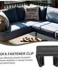 Outdoor Sofa Clips 12 Pack For Sectional Couches And Rattan Furniture, windproof fasteners in use on patio set