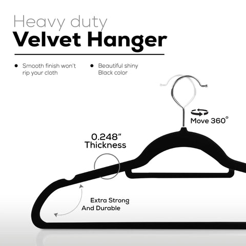 Velvet Hangers 20 Pack Non Slip Next Level With Tie Bar Black Slim Hangers 360 Degree Rotating Hook Heavy Duty Coat Hangers