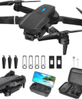 1080P HD FPV Mini Drone With Camera Foldable For Adults Easy To Fly With One Key Takeoff And Landing Gesture Selfie Altitude Hold 3D Flip And Dual Batteries with accessories displayed