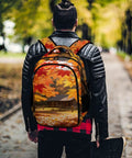 Maple Branch Autumn Cabin Printed Unisex Backpack With Large Capacity Built From Durable Polyester for Everyday School Travel