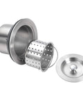 Strainer basket and drain cover from Undermount Stainless Steel Workstation Sink With Ledge, Single Bowl, 304 Grade, 15x15x8 Inch