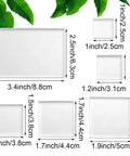 Set Of Six Clear Acrylic Styling Blocks And Flat Lay Props Ideal For Wedding Centerpieces And Product Shoots, Totally A Lowkey Essential For Content Creators Wanting That Polished Feed Aesthetic Vibe, showcasing sizes and dimensions.