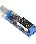 USB Step Up Down Power Supply Module With Adjustable DC-DC Boost Buck Converter From 1.2V To 24V, 5V Input To 3.5V 12V Output, Built In Display