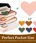 Handcrafted Leather Heart Page Corner Bookmarks For Women Teachers Soft Pu Leather With Clean Stitching Durable Reading Tools, 2 to 2.4 inches.