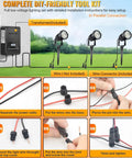 Installation steps for RGB Landscape Lighting Kit 8 Pack 5W Low Voltage 12V Outdoor LED Spotlight With Remote Control.