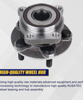 Close-up of Two Pack Front Wheel Bearing And Hub Assembly For Subaru Legacy And Outback 2005 To 2014 With ABS Easy Install Durable Replacement 513220 Front Position 4 Bolt Holes Fits 5 Lug Rims.
