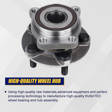 Close-up of Two Pack Front Wheel Bearing And Hub Assembly For Subaru Legacy And Outback 2005 To 2014 With ABS Easy Install Durable Replacement 513220 Front Position 4 Bolt Holes Fits 5 Lug Rims.