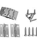 Eight Piece 1.5 Inch 304 Stainless Steel Butt Hinges for Jewelry Boxes, Small Cabinets, with screws, silver finish