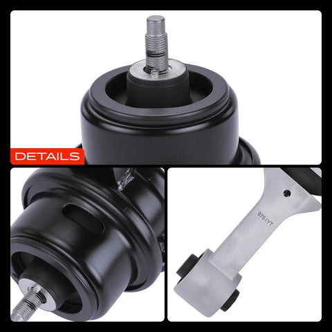Engine Motor Mount And Torque Strut Mount Kit For Kia Soul 2010 2011 2012 2013 Front Right Replacement Fits 2.0L And 1.6L L4 Engines Durable Vibration Dampening, black and silver detail