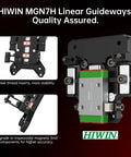 HIWIN MGN7H linear guideways with steel thread inserts and trapezoidal magnetic components.