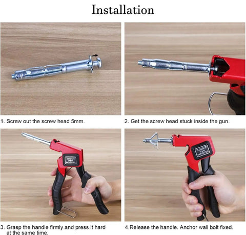 Alloy Steel Wall Anchor Setting Tool with Ergonomic Grip Rivet Gun used for precise anchor installation and screw tightening