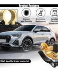 2 Pack Battery Terminal Connectors M8 X 25mm Bolt Quick Release Brass Cable Terminals with car in background