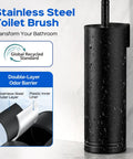 Premium 304 Stainless Steel Toilet Brush And Wall Mount Holder Set For Modern Bathrooms With A Rust Resistant Finish and smooth everyday cleaning.