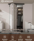 Box Rail Hardware For Bifold Sliding Barn Doors, Ceiling Mount Aluminum Alloy Track Kit For Two Doors, 60 Inch Length