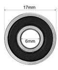 Front view of a Double Sealed Deep Groove Ball Bearing 606-2RS 6x17x6 mm High Carbon Steel, showing inner and outer diameter