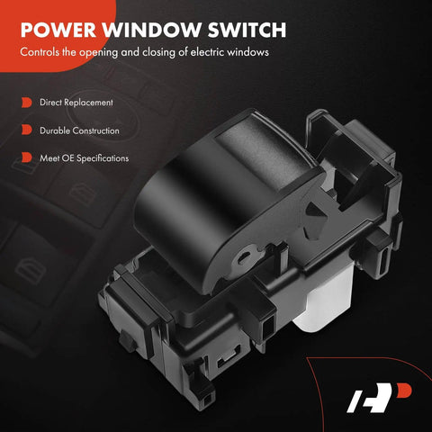 Power Window Switch For Scion XB TC And Toyota Models Including Highlander Matrix Camry Corolla RAV4 Sequoia Tacoma Tundra Yaris Front Right Or Rear Passenger Side Drop In Replacement 8481052030 8481006060 showing black housing