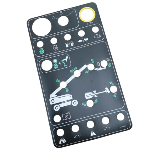 Premium Ground Control Panel Decal For Genie Boom Lifts S80x S80 S85 Aerial Work Platforms Replacement Sticker showing operational controls.
