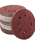 Check Out This Rad 5 Inch Sandpaper Set Of 75 Aluminum Oxide Discs With Five Grits Made Super Tough For Chipping Rust, Peeling Paint, And Polishing Wood Or Metal Gear Up Your Garage Projects Today. Stack of aluminum oxide sanding discs in various grits.