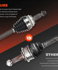 Toyota Sienna Front Left And Right CV Axle Shaft Assembly For 2004 2005 2006 2007 2008 2009 2010 3.3L 3.5L Models A Pair Replaces 66-5260 66-5261 OEM-Grade Premium Performance Axle Replacement, heat-treated steel and rubber boot close-up