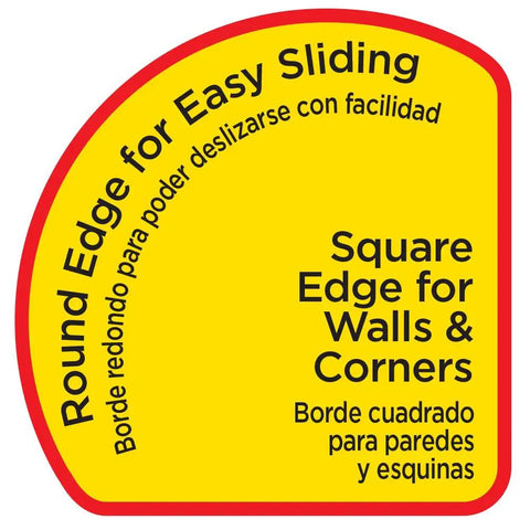 5 Inch Corner Furniture Sliders For Carpet Set Of 4 Beige Anti Slip Moving Pads label showing round and square edge features