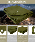 Heavy Duty Canvas Tarp 6x8 Feet Water Resistant 22 Mil 14 Oz With Rustproof Aluminum Grommets UV Resistant for outdoor use