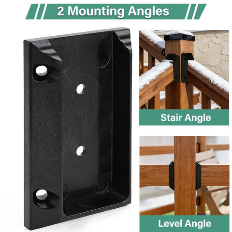 20 Piece Deck Railing Bracket Set Fits 2x4 Wood Posts Actual 1.5 X 3.5 Inches With Nylon Connectors And 120 Screws