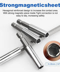Heavy Duty Magnetic Drill Bit Extension Holder 12 Pack With 2 4 6 And 12 Inch Shafts For Tight Spots Cordless Drills showing hexagonal extensions.